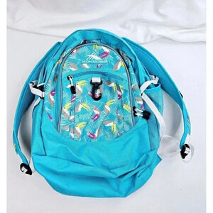 High Sierra Aqua Blue Fat Boy Toucan Tropical Over The Shoulder Logo Backpack